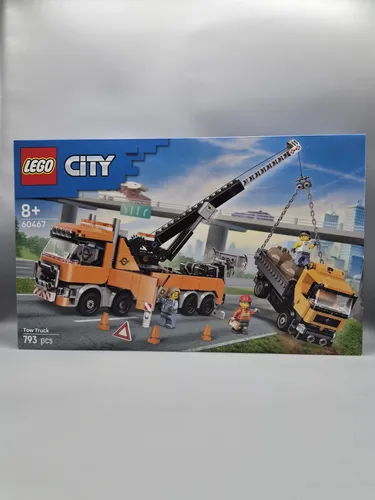 LEGO City Schwerlast-Abschleppwagen mit Kran 60467 - LEGO Set für Kinder ab 8 Jahren mit einem funktionsfähigen Kran und 793 Teilen. Ideal für Rollenspiele und kreative Abenteuer in LEGO City.