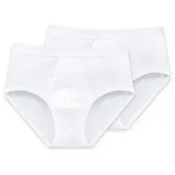 Schiesser Herren 2 Pack Sportslip - Original Feinripp Slip, Weiß, XL EU - Herren-Slips im Doppelpack aus der SCHIESSER-Serie Original Classics, besonders komfortabel mit Eingriff und ohne störende Seitennähte in weicher Feinripp-Qualität.