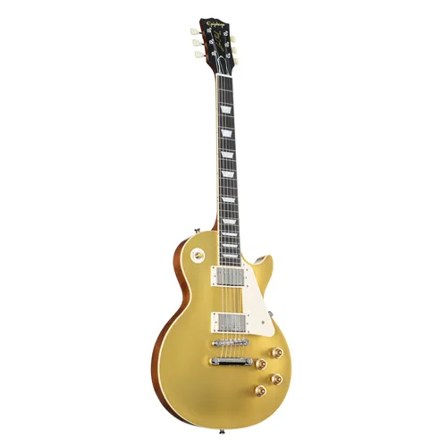 Epiphone 1957 Les Paul Goldtop Reissue Double Gold - Gitarren mit vintage-inspiriertem Design, ausgestattet mit USA Gibson Custombucker Tonabnehmer für authentischen Klang, inklusive schützenden Hardshell Case.