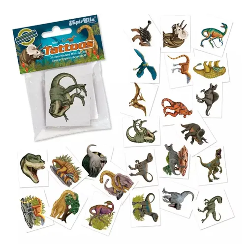 MAUDER VERLAG TapirElla temporäre Mini Tattoo Set Dinosaurier 24 Stück Dino