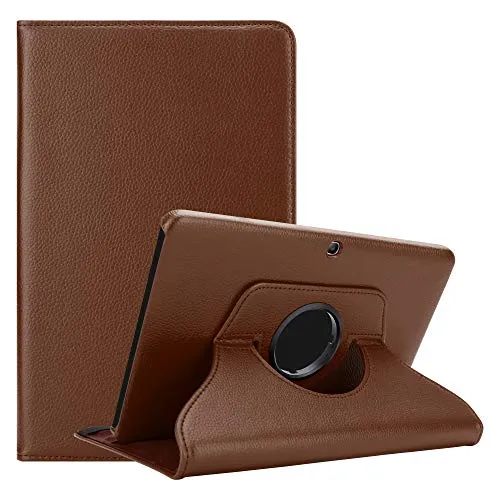 Cadorabo Hülle kompatibel mit Samsung Galaxy Tab 4 (10.1 Zoll) Tablethülle ohne Auto Wake Up aus Premium Kunst Leder Flip Klappbare Stoßfeste Cover Hülle für Galaxy Tab 4 (10.1 Zoll) Tasche in Braun