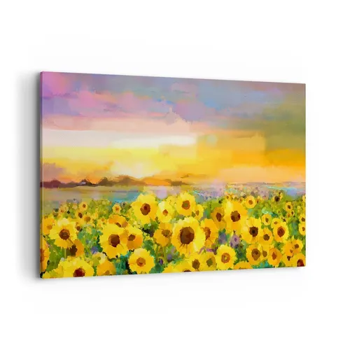 Wandbilder 100x70cm Leinwandbild Sonnenblumen Blume Groß Bilder Art Wanddeko