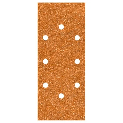 wolfcraft 5 Schleifstreifen für Holz und Metall 93 x 230 mm I 1973000 I Korn 120 I für Schwingschleifer mit Klemmverschluss I gelocht für Staubabsaugung