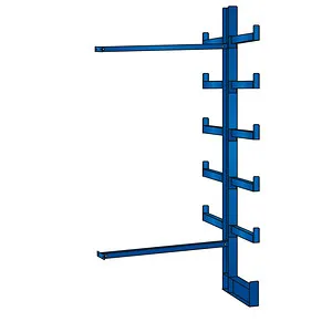Kragarmregal K1000 - Stabilität und Flexibilität für Ihre Werkstatt - Werkstatteinrichtung: Einseitiges Kragarmregal mit 1200 kg Tragkraft, ideal für schwere Lasten. Einfach zu montieren und in ansprechendem enzianblau.