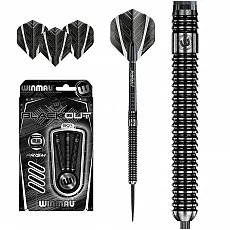 WINMAU Dartpfeile Blackout 22g - Präzise Steeldarts - Steel-Dartpfeile aus 90% Wolfram für höchste Präzision, ideal für Sisal-Dartscheiben. Mit Metallspitze und 100 Mikrometer starken Flights für optimale Flugbahn.
