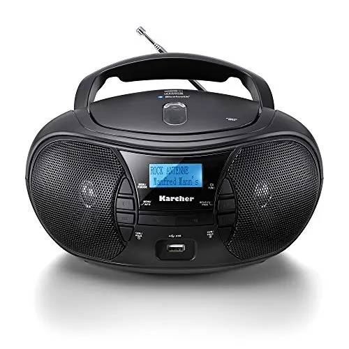 Karcher RR 5028D Boombox - Radios mit Digitalradio (DAB+) und FM-Tuner, Bluetooth für kabellose Musikübertragung und CD-Player für vielseitigen Musikgenuss.