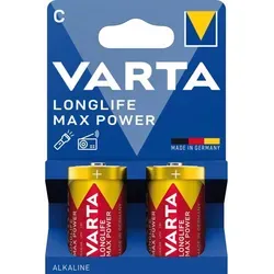 Varta - Longlife Max Power C Lr14 Alkali-mangan Batterie 1,5v 2 Stück - Präzise Energie Für Audio-geräte Und Ferngesteuertes Spielzeug