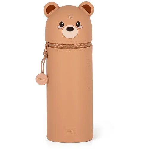 Legami Federmäppchen Bär 2 in 1 aus weichem Silikon - Federmäppchen mit süßem Bären-Design, aus flexiblem Silikon, ideal für Schule und Büro, bietet Platz für Stifte und mehr.