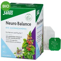 NEURO BALANCE Bio Ashwagandha Tee - 15 Filterbeutel - Arzneimittel zur Stressreduktion, fördert Entspannung und Wohlbefinden mit hochwertiger Bio-Ashwagandha-Formel.
