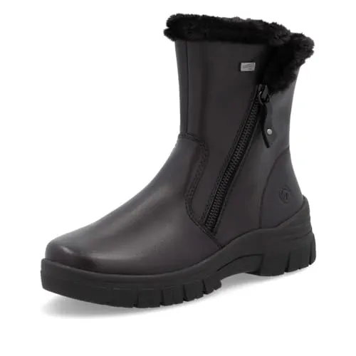 Remonte Stiefeletten aus echtem Leder - Wanderschuhe mit Reißverschluss, ideal für kalte Tage – bequem und stilvoll dank echtem Leder und blockabsatz.