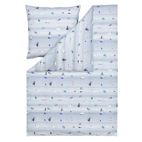 Estella Bettwäsche Arktis 4425 610 Taube, Flanell - Winterzauber für Kinder - Bettwäsche-Set aus 100% Baumwolle in flauschiger Flanell-Qualität, mit witzigen Tiermotiven wie Eisbären und Seerobben, ideal für kuschelige Winternächte.
