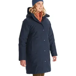 Marmot Wm's Chelsea Coat - urbaner Damenmantel in arctic navy - Funktionsjacken mit Marmot NanoPro Technologie für atmungsaktive Wasserdichtigkeit und 700er recycelte Daunenfüllung für optimale Wärme und Komfort bei jedem Wetter.