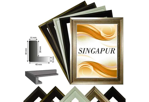 Schattenfugenrahmen Singapur für Leinwandbilder, 50x60 cm - Hochwertiger Kunststoffrahmen in Weiß matt, ideal für Leinwand- und Keilrahmenbilder. Made in Germany, erhältlich in verschiedenen Farben und Größen.