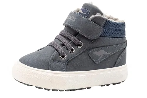 KangaROOS Unisex Baby Kavu III Sneaker, Blau, 24 EU - Sneaker für Kinder, gefüttert und wasserabweisend, ideal für Herbst und Winter – leichtes Anziehen mit Klettverschluss und Reißverschluss.