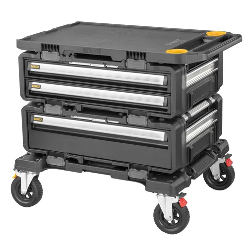 DeWALT ToughSystem DXL - 4-in-1 Werkzeugtrolley mit Transportroller - Transportroller für Werkzeuge: Der DeWALT ToughSystem DXL bietet robuste Lagerung, flexible Mobilität und eine große Arbeitsfläche - ideal für Profis in Werkstatt und Baustelle.