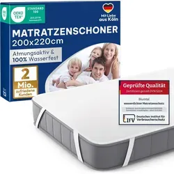 Blumtal Matratzenschoner 200x220cm - Wasserdichte Matratzenauflage - Matratzenauflagen, OEKO-TEX zertifiziert, 100% wasserdicht und atmungsaktiv, schützt vor Milben und Bettwanzen, waschbar bis 95 °C für einfache Reinigung.