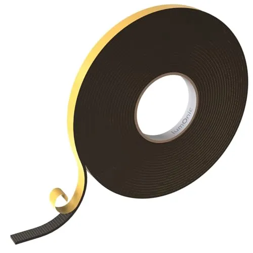 Lumonic 10m EPDM Dichtungsband Selbstklebend 15mm x 3mm | Moosgummi Dichtband für Fenster + Türen | Fensterdichtung, Türdichtung, Gummidichtung zum Kälteschutz