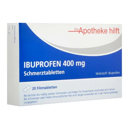 Ibuprofen 400 mg Die Apotheke hilft Filmtabletten Inhalt: 20 St