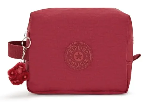 Kipling PARAC Große Kulturtasche, Funky Red - Wasserabweisende Kulturtasche mit Reißverschluss, ideal für Reisen, ausgestattet mit 2 praktischen Innentaschen und dem ikonischen Kipling-Roboter.