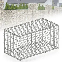 KARAT Gabionenkorb Lenox 100 x 50 x 50 cm - Stabiler Sichtschutz - Der Gabionenkorb Lenox aus verzinktem Stahl bietet hohe Stabilität und Witterungsbeständigkeit. Ideal als Sichtschutz oder dekoratives Element im Garten, schnell und einfach montierbar mit praktischem Stecksystem.