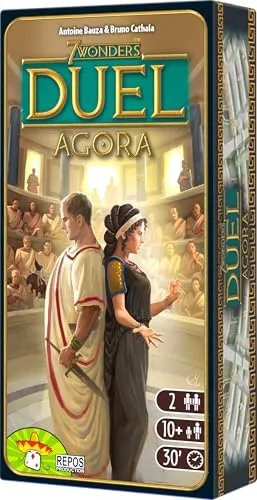 Repos Production, 7 Wonders Duel: Agora Expansion, Board Game, Ages 10+, 2 Players, 30 Minutes Playing Time