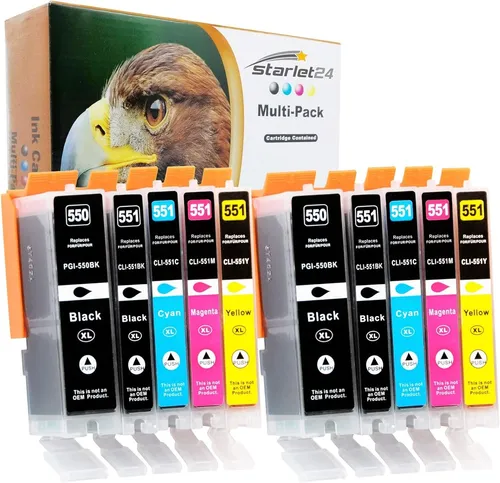 10x Druckerpatronen Kompatibel zu Canon PGI-550 CLI-551 für PIXMA iP-7200