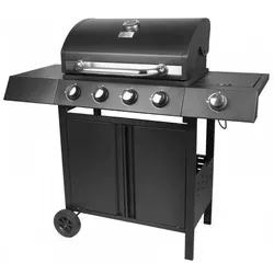 PROREGAL® Gasgrill RIBEYE Gasgrill mit 4 Hauptbrennern plus Seitenkocher, aus rostfreier, aus rostfreier Stahl