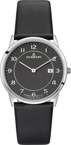 Dugena Quarzuhr Modena 4460739 - Elegante Armbanduhr - Armbanduhren mit edlem Edelstahlgehäuse, schwarzem Zifferblatt und hochwertigem Lederarmband. Ideal für stilbewusste Träger.