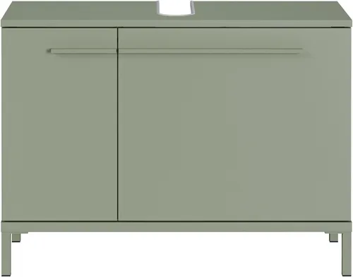 GERMANIA Waschbeckenunterschrank mit Siphonausschnitt - Funktionaler Waschbeckenunterschrank mit dämpfenden Türen für sanftes Schließen. Flexibel einsetzbare Einlegeböden und robuste Verarbeitung bieten optimalen Stauraum für dein Badezimmer.
