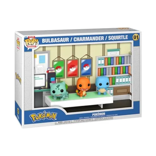 Funko POP! Pokemon Starters Pop! Moment Deluxe - Spielfiguren, beeindruckendes Deluxe-Set mit den beliebten Pokemon-Startern für Sammler und Fans.