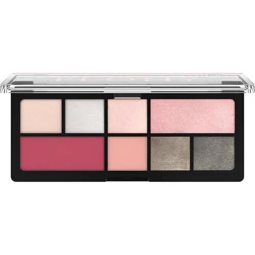 Catrice The Soft Peony Eyeshadow Palette, Lidschatten, Pink, 8 Pink-Töne, hochpigmentiert, schimmernd, farbintensiv, glitzernd, vegan, ohne Mikroplastikpartikel, ohne Parfüm, ölfrei, 1er Pack (9g)