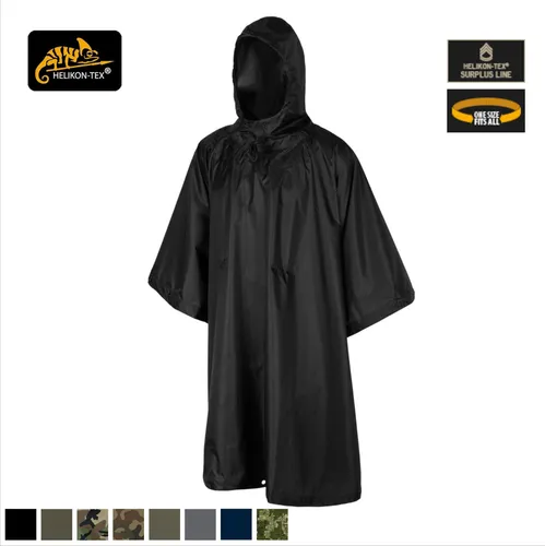 Helikon-Tex Regen Poncho U.S Model - Shadow Grey - Funktionsjacke für Outdoor-Aktivitäten, leicht und kompakt mit verschweißten Nähten für optimalen Wetterschutz.