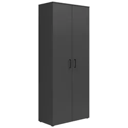 Carryhome Mehrzweckschrank MULTISTAURAUM - Modern und Funktional - Bürostühle - Moderner Mehrzweckschrank in Graphit-Design mit zwei Drehtüren, ideal für Flur, Schlafzimmer oder Büro und bietet viel Stauraum.
