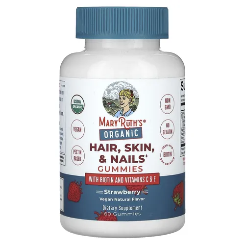 MaryRuth's, Bio-Fruchtgummis für Haare, Haut und Nägel, Erdbeere, 60 Fruchtgummi