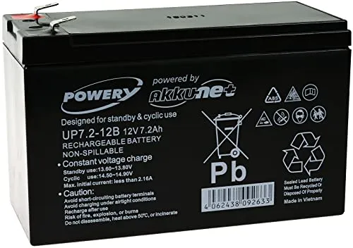 akku-net Blei-Gel-Akku für USV APC Back-UPS ES 700, 12V - Ersatzbatterie für USV-Geräte mit 7,2Ah Kapazität, wartungsfrei und 100% kompatibel – ideal für zuverlässige Stromversorgung und Notstromanlagen.