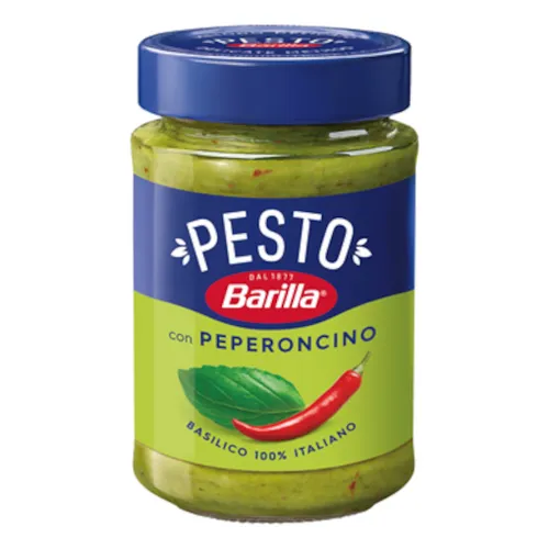 Barilla Pesto Basilico e Peperoncino, mit Basilikum und Chilischoten - 2x195 g G