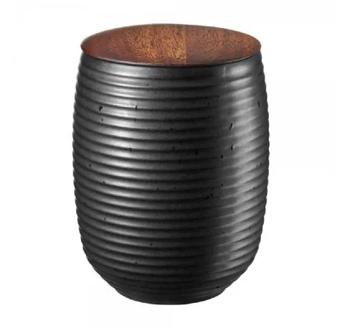 ASA SELECTION Vorratsdose Asa Teedose Vorratsdose mit Holzdeckel kitchenart Japandi Schwarz (11