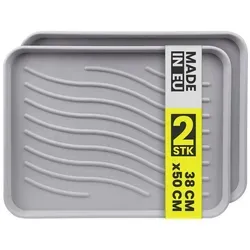 Bestlivings Schuhabtropfschale mit 2,5 cm hohem Rand (2-tlg) grau L | 38 cm x 50 cm x 2.5 cm