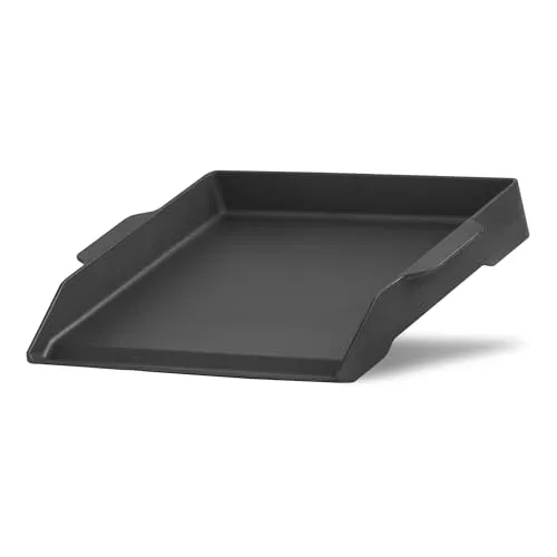 BBQ-Toro Gusseisen Grillplatte emailliert 47 x 36 cm - Grillplatten für Holzkohle und Gas, ideal zum Braten und Grillen von Burgern, Steak und Gemüse - robust, langlebig und mit einfacher Reinigung dank praktischer Rinne.
