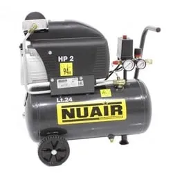 Nuair FC2/24 - Elektrischer Kompressor mit Wagen - Motor 2 PS - 24 Lt - Druckluft. Wartungsset für den Kompressor kostenlos.