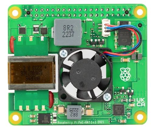 Power over Ethernet (PoE+) HAT für Raspberry Pi 4 3B+ R2 - Plug-and-Play Erweiterung mit integriertem Lüfter für optimale Kühlung und Stromversorgung über Ethernet