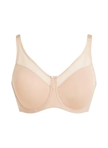 Hunkemöller Minimizer-Bügel-BH Nina - tan - 75E - Komfortabler Minimizer-Bügel-BH für eine optische Verkleinerung der Brust um eine Cupgröße. Ideal für größere Cupgrößen, mit transparenter Oberflächenstruktur und verstellbaren Trägern.
