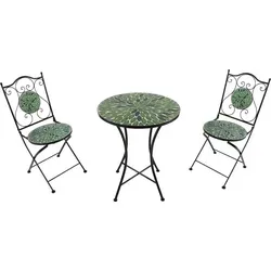 AXI Amélie Bistroset 3-teilig mit Mosaik Design in Grün - Stilvolles Gartenmöbel Set - Genieße das Leben im Freien mit dem AXI Amélie Bistro Set! Dieses 3-teilige Set aus einem Tisch und zwei Klappstühlen vereint ansprechendes Design und praktische Funktionalität. Ideal für Garten, Balkon oder Terrasse.