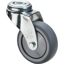 Lenkrolle D.100mm Trgf.70kg m.Rückenloch Gum.grau