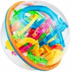 Goods+Gadgets 3D Kugel Labyrinth Spiel – Geschicklichkeit in 138 Stufen - Herausforderndes 3D Kugellabyrinth für Geschicklichkeit und Konzentration. Ideal für Kinder ab 12 Monaten, fördert motorische Fähigkeiten und Geduld.
