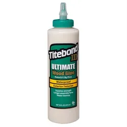 Titebond III Holzleim - Ultimate Wood Glue D4 473 ml - Einkomponentiger Holzleim mit überragender Klebkraft. Ideal für Innen- und Außenanwendungen, lösungsmittelfrei und wasserlöslich. Für präzise und starke Verbindungen.