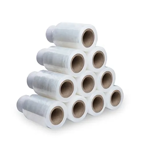 V1 TRADE Mini Stretchfolie Transparent - 5x Strechfolienrolle - Wickelfolie - Handstretchfolie 150 Meter Lang und 10 cm Breit - Verpackungsmaterial - Verpackungsfolie auf Rolle - Folie Für Möbel