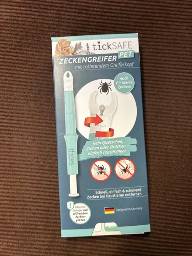 tickSAFE Zeckengreifer PET – Effektiver Zeckenentferner für Hunde & Katzen - Praktische Zeckenzange zur sicheren Entfernung von Zecken. Kompakt und handlich, ideal für die Pflege Ihres Haustieres.