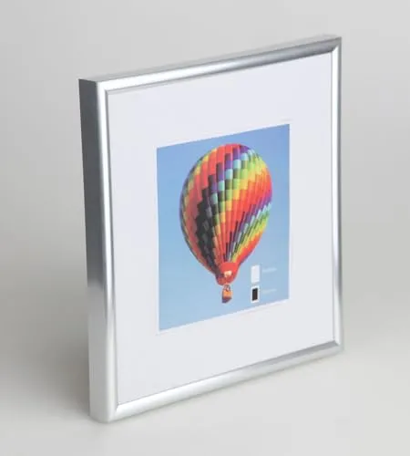 IDEAL TREND Bilderrahmen mit Klarglas quadratisch fotorahmen Kunststoff Posterrahmen Vintage Collage Picture Frame New Lifestyle: Farbe: Silber | Format: 30x30