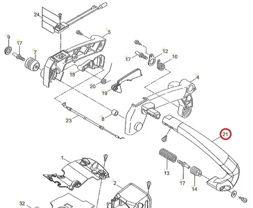 Griff Original Active Kettensäge Modelle 28.28 024142 - Hochwertiger Griff für Kettensägen, ideal für präzise Handhabung und sicheren Halt beim Arbeiten. Perfekt für den professionellen Einsatz.